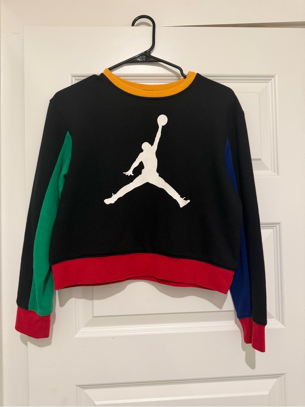 Nike Jordan Girl Kids Jumpman Colorblock Crewneck Sweatshirt Black Multicolor